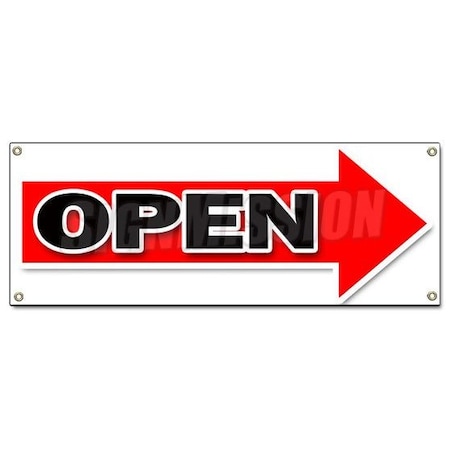 Signmission GIANT RIGHT OPEN ARROW BANNER SIGN turn here sale follow directions B-Giant Right Open Arrow